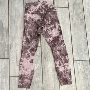 Lululemon Athletica Pink and Brown Tie-Dye Leggings